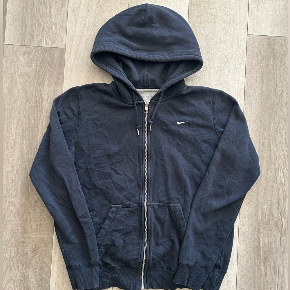 Nike Navy Blue Full-Zip Hooded Sweatshirt